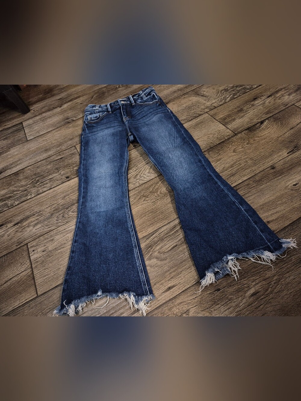 KanCan Girls-High Rise Cropped Flare Jeans (Size 16)